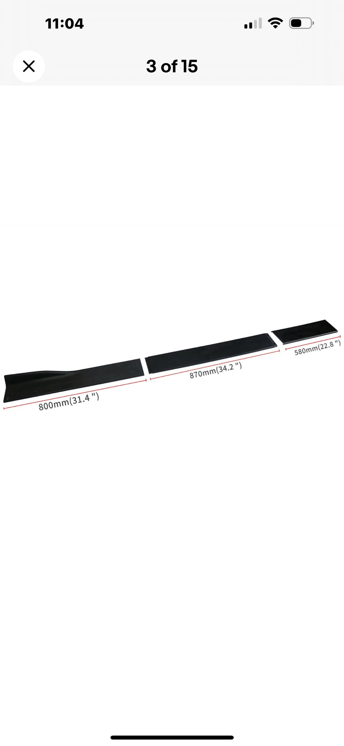 3 Piece Side Skirts - universal fit 86.6"