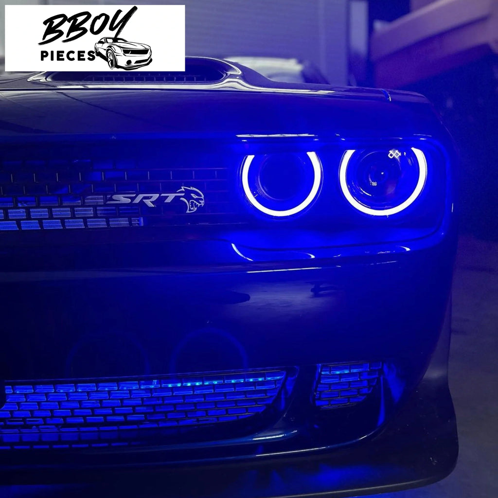BBOY Pieces — 2015-2023 Dodge Challenger RGB Color Change Headlights (Non Flow) Plug N Play with Halogen Bulbs