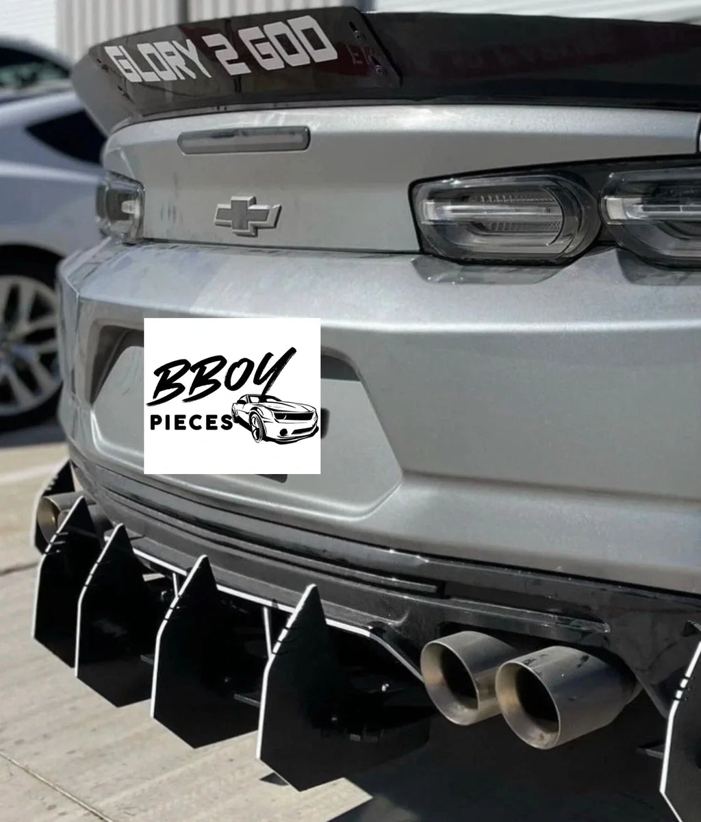 Bboy-Pieces.  Black Rear Bumper Camaro Big Fin Lip Diffuser Lip 2000-2023 Camero — BBOY Pieces