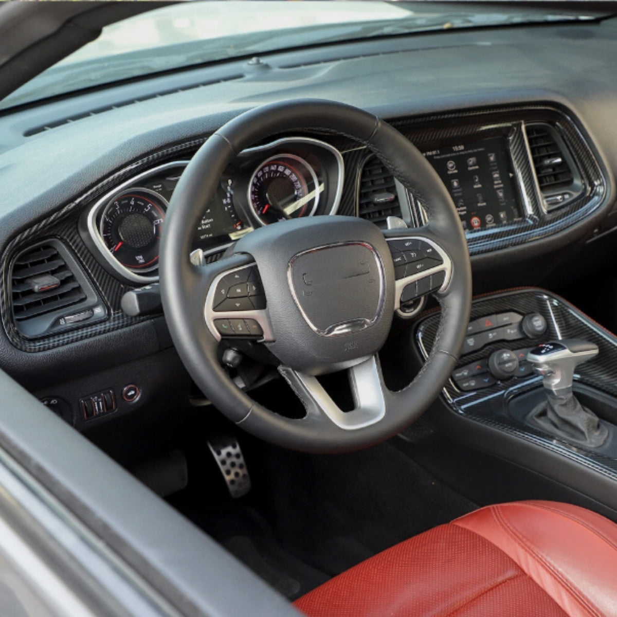 Dodge Challenger 2015+ Carbon Fiber Look - Shifter Cover Pieces