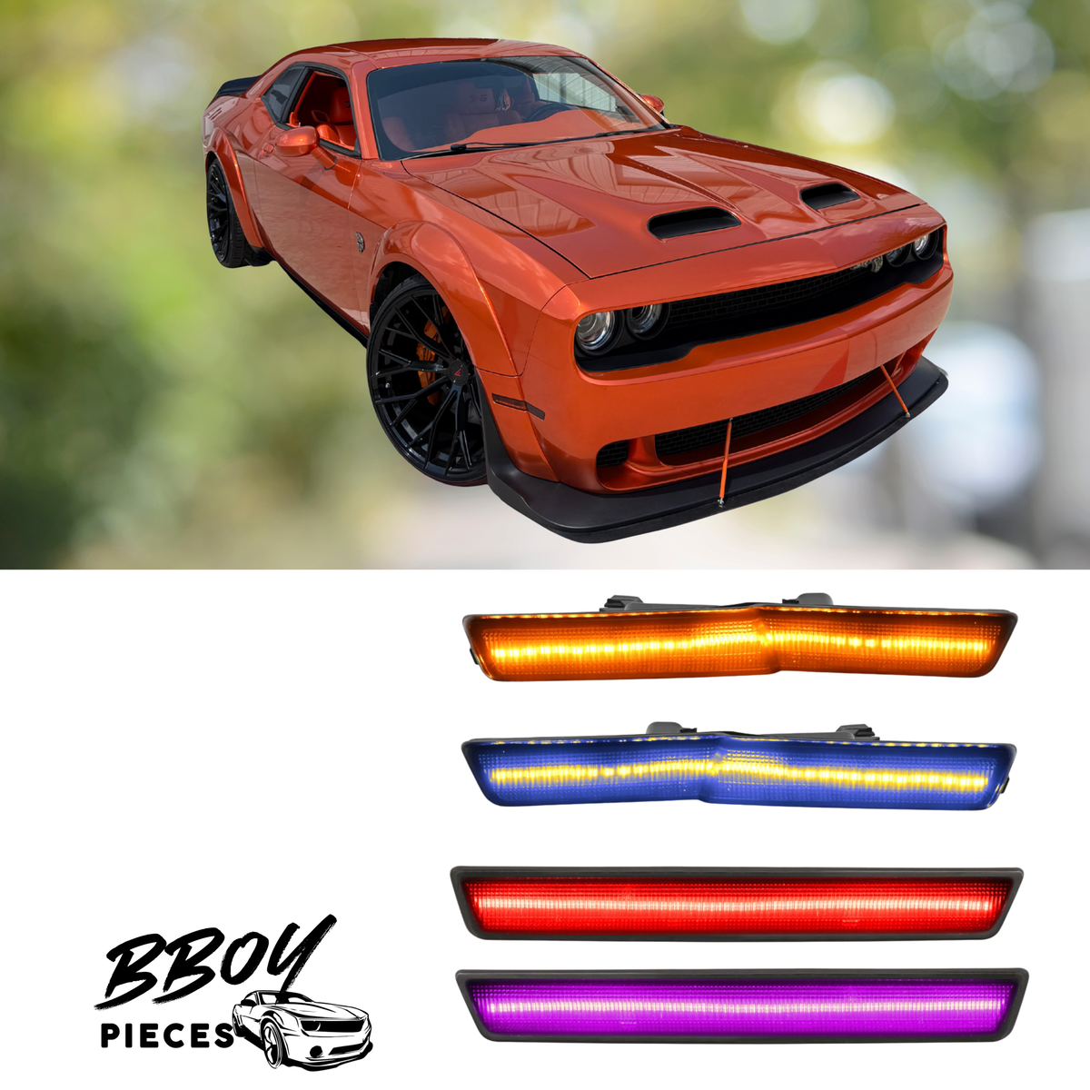 Dodge Challenger Wide Body Fit RGB Side Marker Reflectors — BBOY Pieces