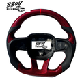 Dodge 2015+ NO LED Red Carbon Fiber with Stripe Steering Wheel — BBOY Pieces