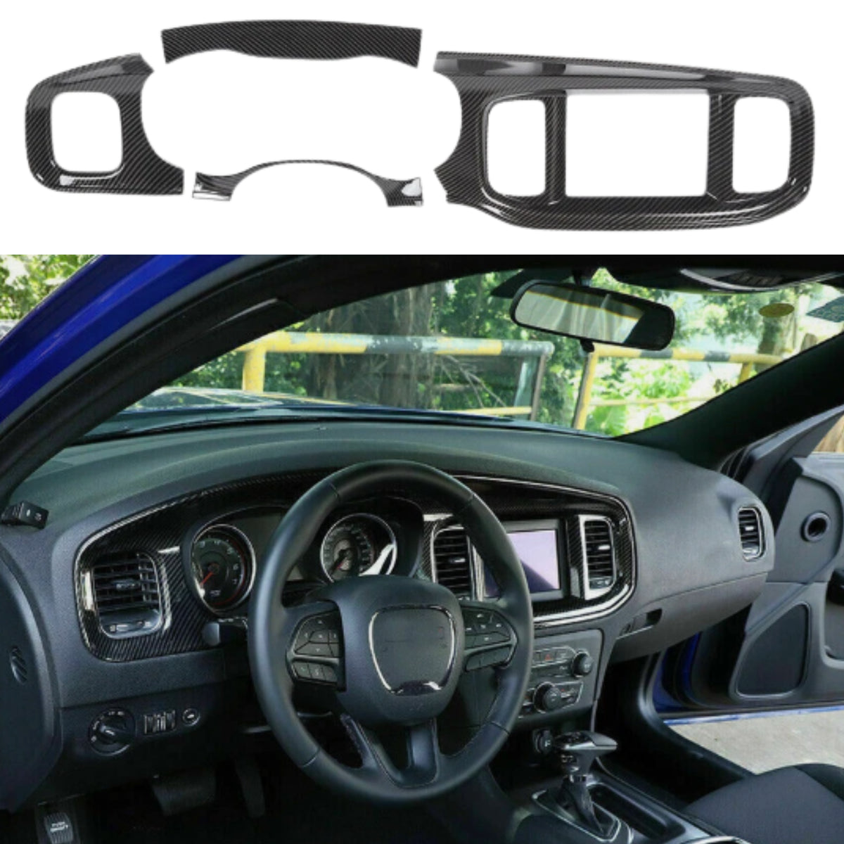 Dodge Charger 2015+ Carbon Fiber Look - Dash Panel Trim Pieces