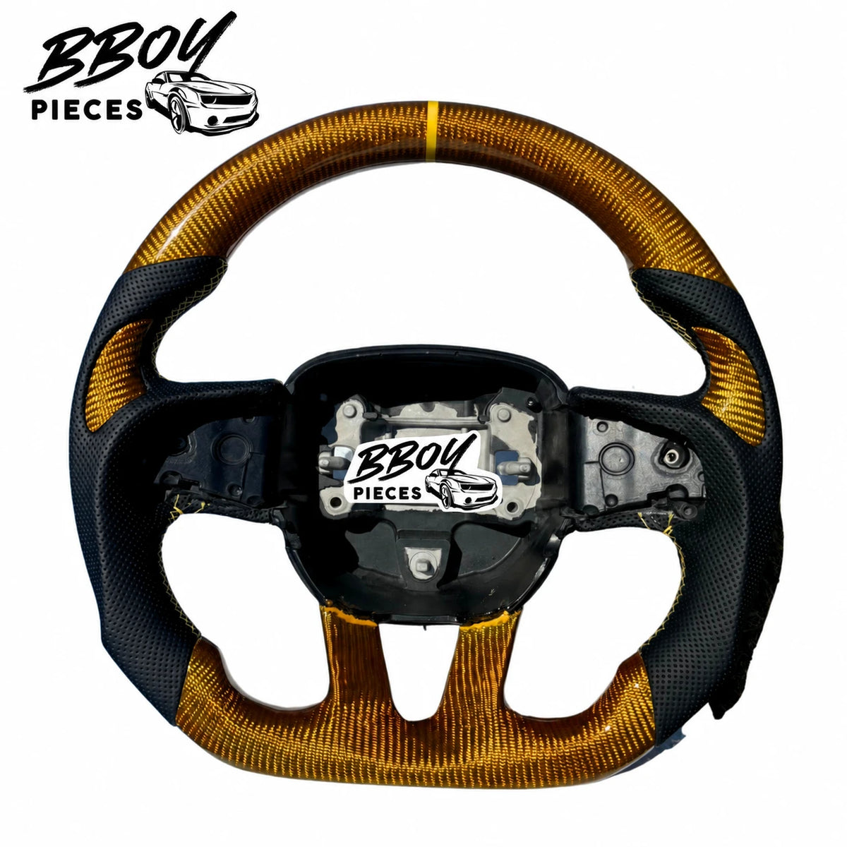 BBOY Pieces yellow carbon fiber steering wheel
