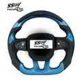 BBOY Pieces — Dodge 2015+ LED Light Blue Carbon Fiber with Black Leather Steering Wheel