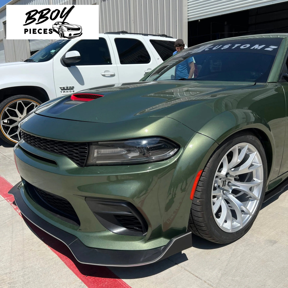 BBOY Pieces — Original Hellcat Style Widebody Matte Silver Wheel Rims (20″x11″, -2.5 Offset, 5×115 Bolt Pattern, 71.6 mm Hub