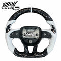 BBOY Pieces white leather forged carbon steering wheel