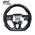 Dodge 2015+ NO LED Carbon Fiber Blue Stripe Steering Wheel — BBOY Pieces