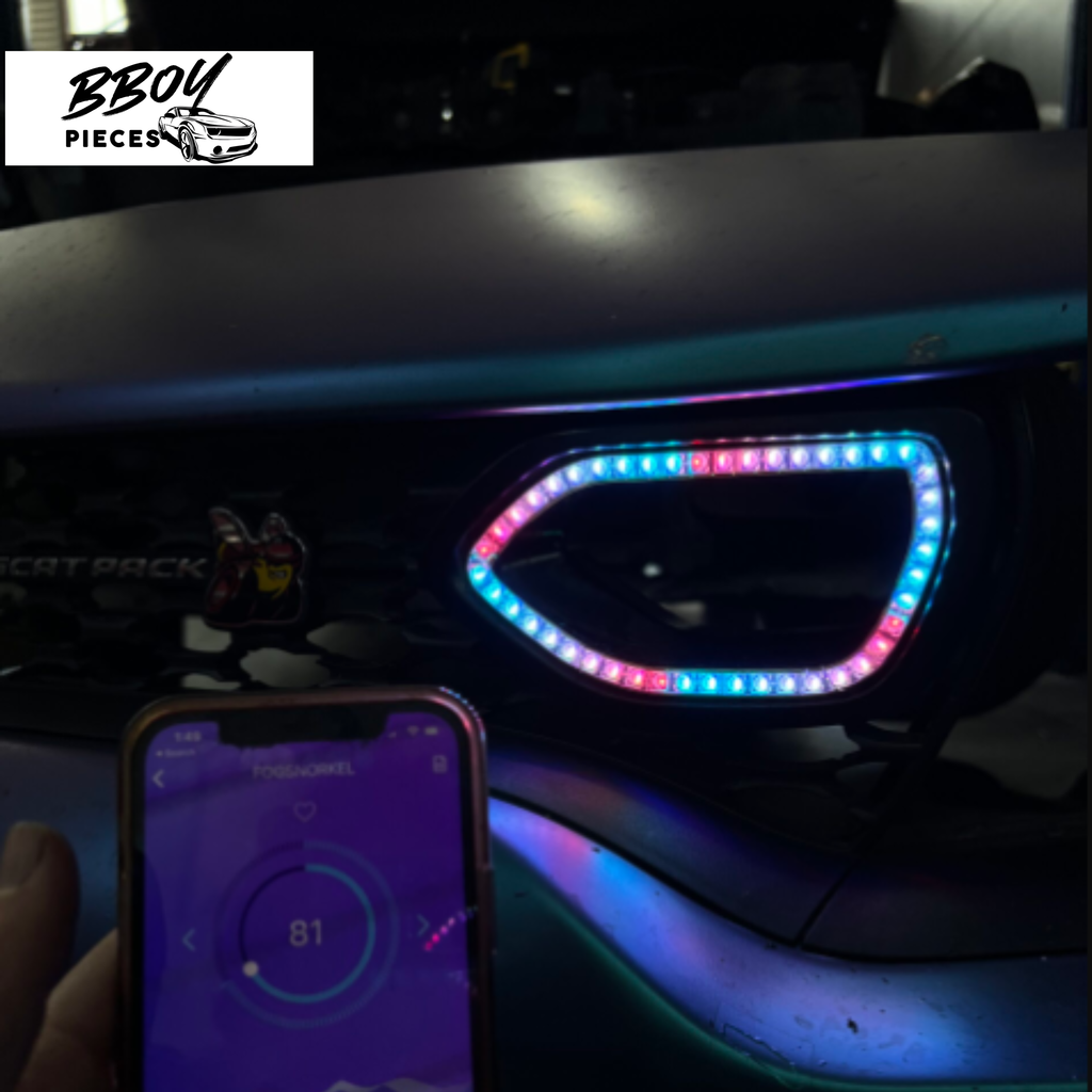 Dodge Charger RGB Led Snorkel Inserts-Bluetooth solid Color + Flow — BBOY Pieces