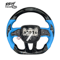 Dodge 2015+ LED Forged Carbon Fiber with Blue Flakes and Leather Steering Wheel — BBOY Pieces