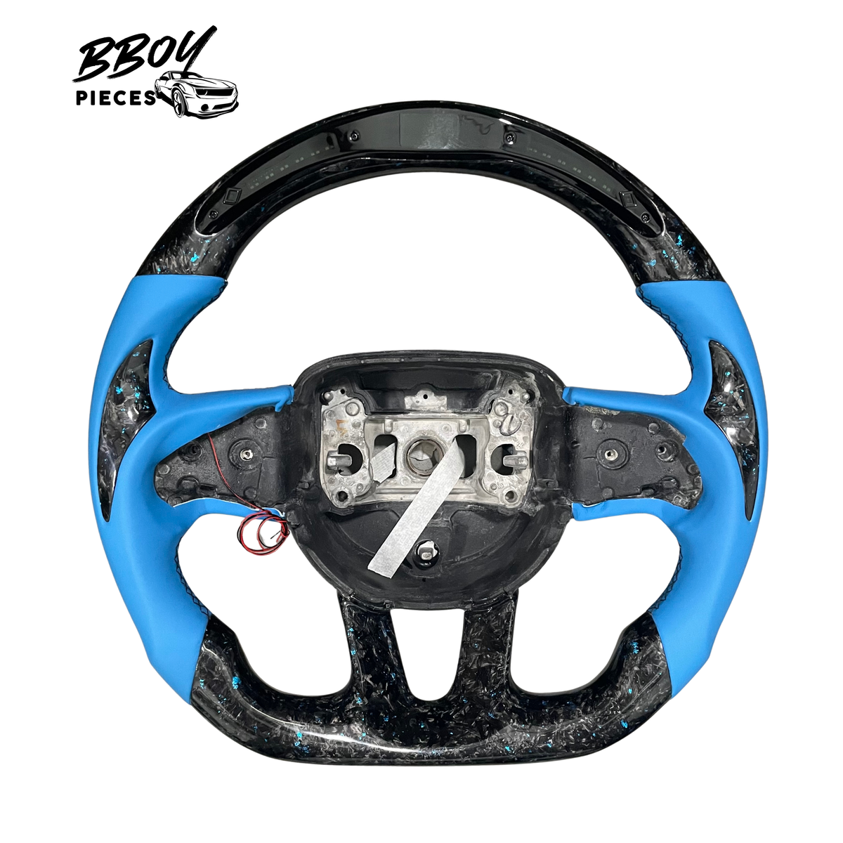 Dodge 2015+ LED Forged Carbon Fiber with Blue Flakes and Leather Steering Wheel — BBOY Pieces