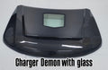 Carbon fiber hood with glass