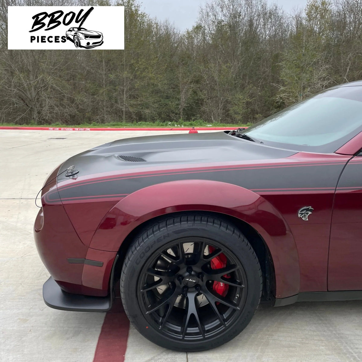 BBOY Pieces — Original Hellcat Style Widebody Matte Silver Wheel Rims (20″x11″, -2.5 Offset, 5×115 Bolt Pattern