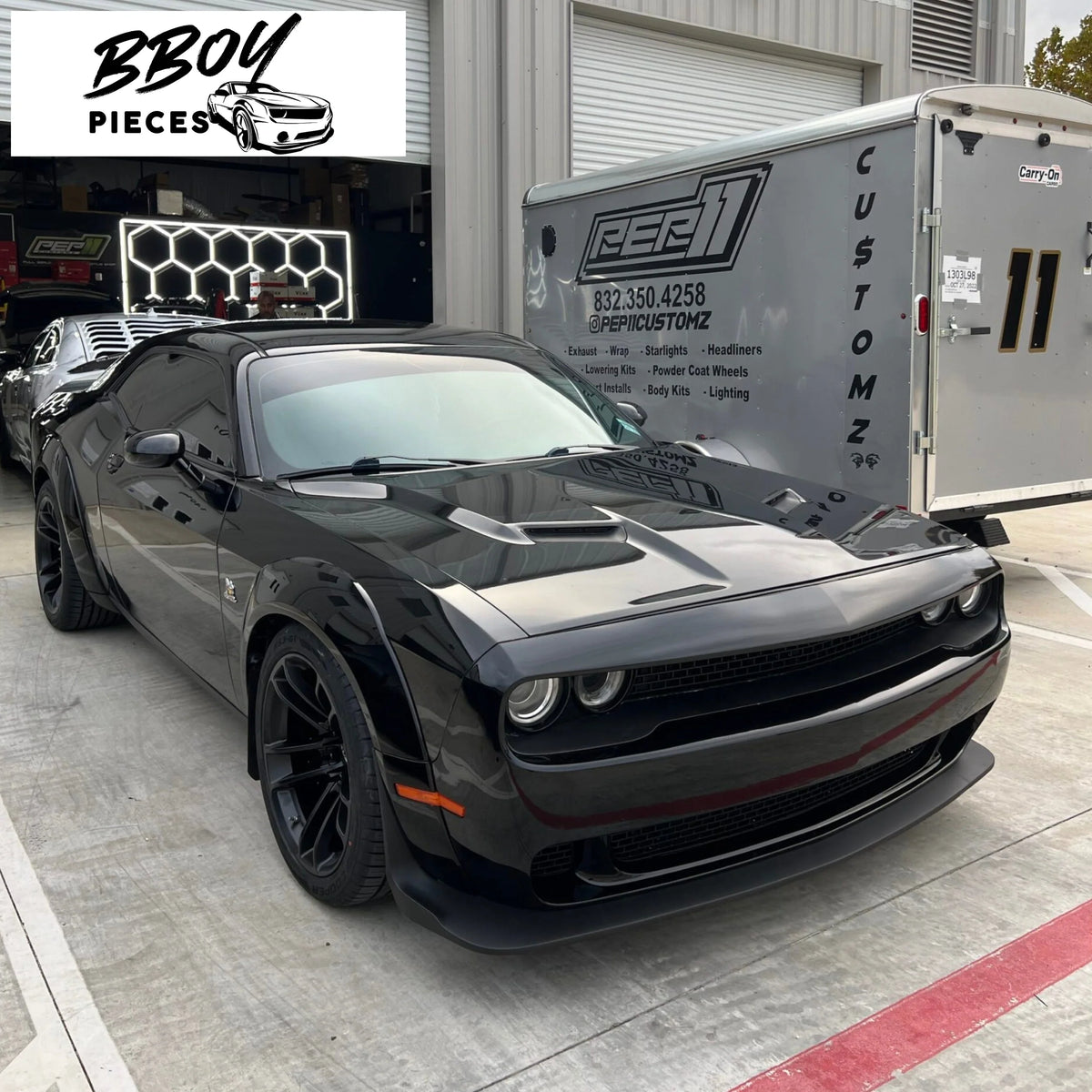 BBOY Pieces — Dodge Challenger Flares With Front Lip Wide Body Kit (Parts Only)