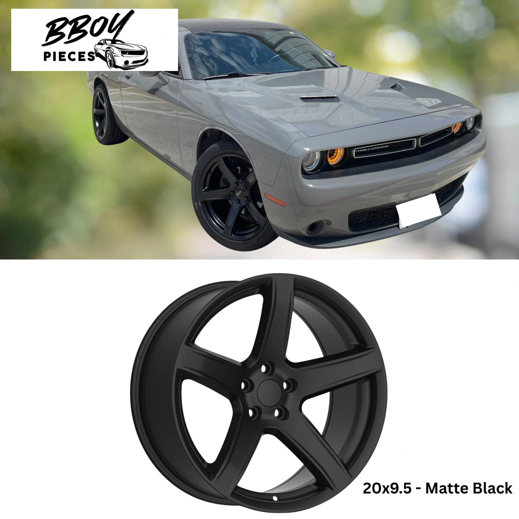 BBOY Pieces — 5 Spoke Style Matte Black Wheel Rims (20″x9.5″)