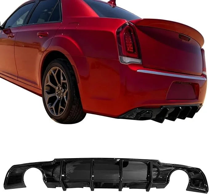 Chrysler rear 300 Round Tip Conversion Diffuser Gloss Black