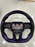 Purple carbon led steering wheel
