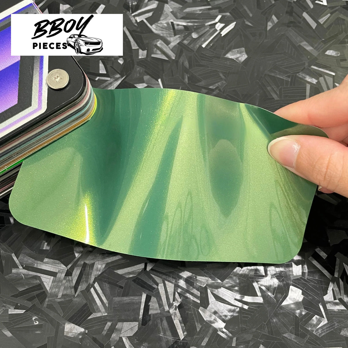 Super Gloss Aston Martin Iridescent Emerald Green - BBOY Pieces Vinyl Wrap Material (Price does NOT include installation.)