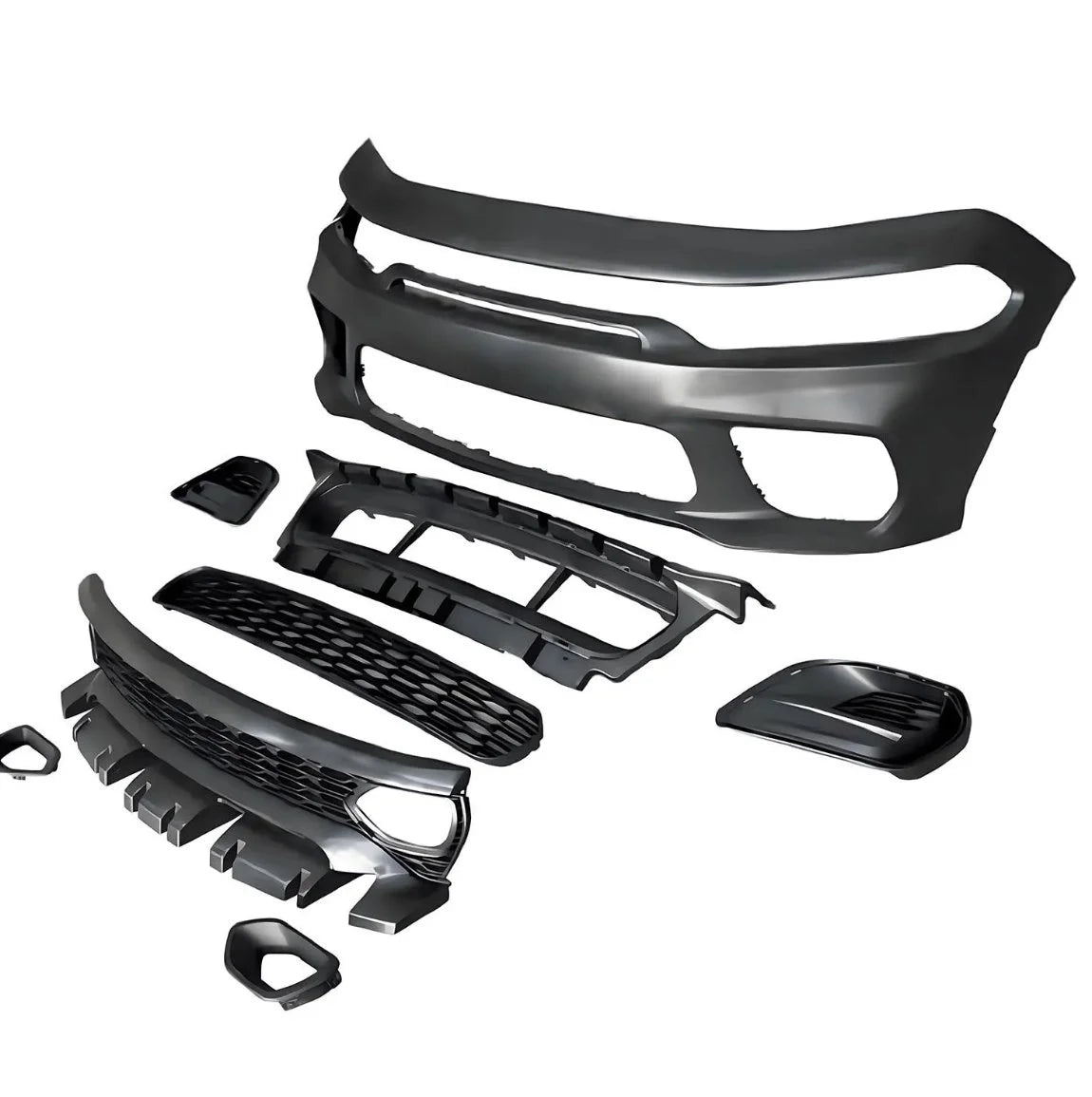 Charger Slimbody (Widebody look) Front Bumper with LED Snorkels, and Fogs