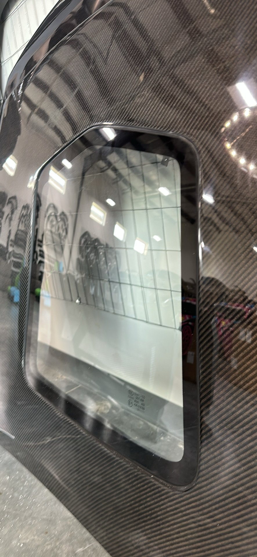 Trackhawk carbon fiber demon hood w/glass insert