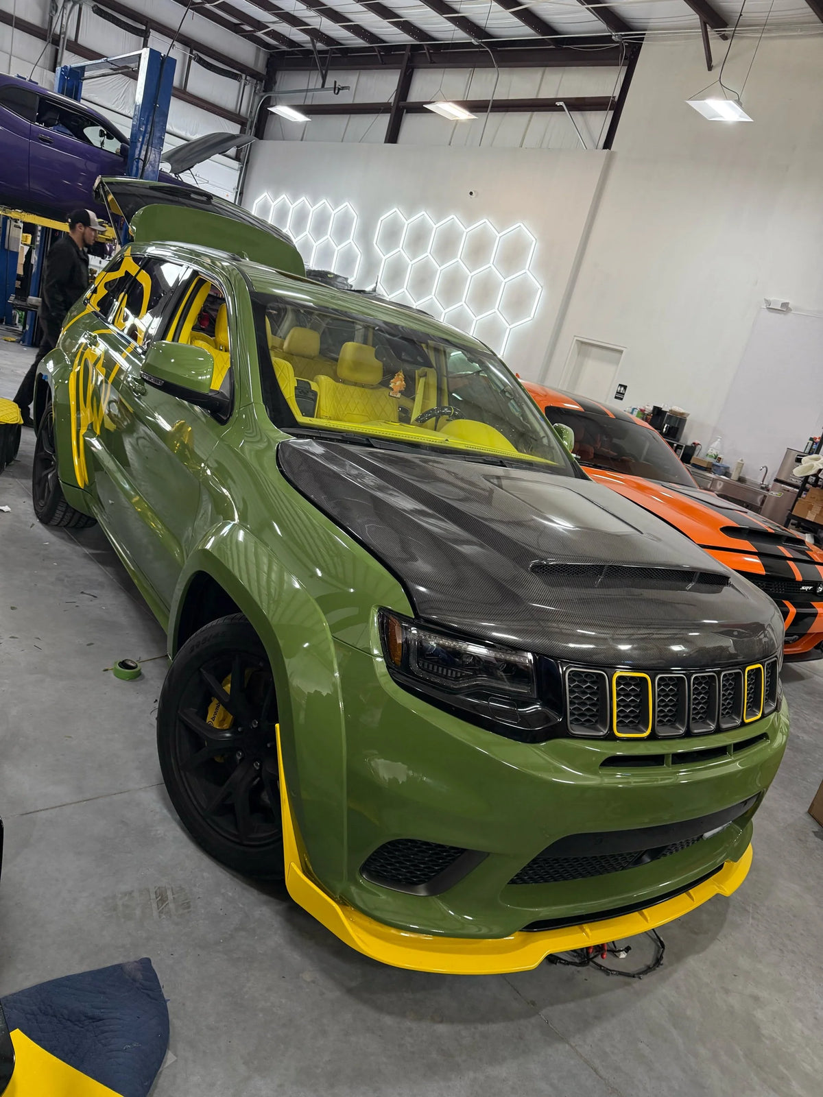 Trackhawk carbon fiber demon hood w/glass insert