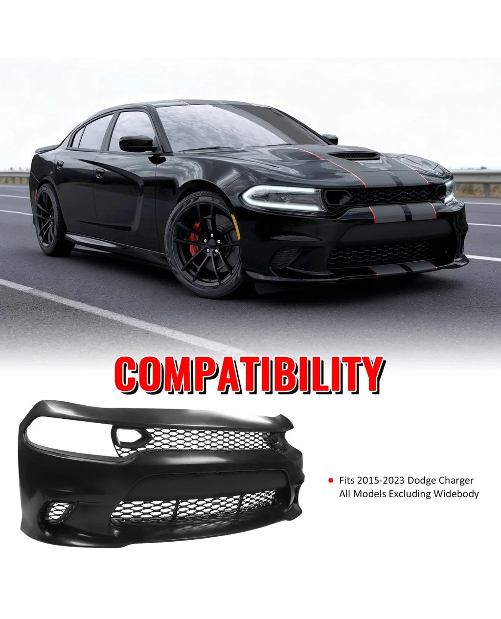 CHARGER SRT HELLCAT STYLE FRONT BUMPER