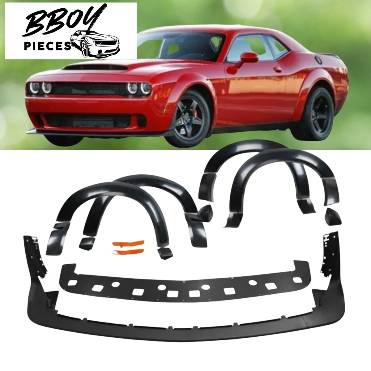 Dodge Challenger Flares With Front Lip Wide Body Kit (Parts Only) — BBOY Pieces