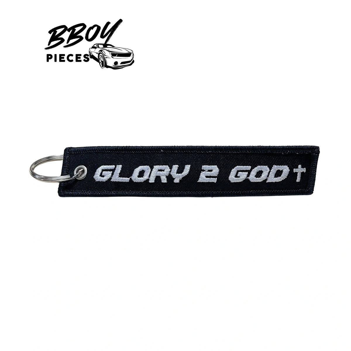BBOY Pieces 'GLORY 2 GOD' Jet Key Tag 2 Sided