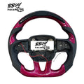 BBOY Pieces — Dodge 2015+ LED Pink Magenta Carbon Fiber Black Leather Steering Wheel