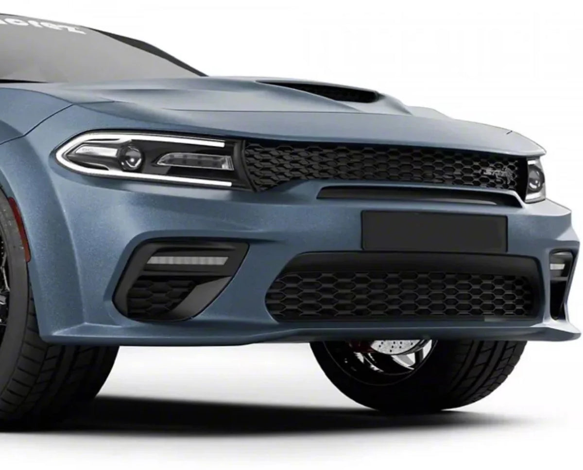Charger Slimbody (Widebody look) Front Bumper with LED Snorkels, and Fogs