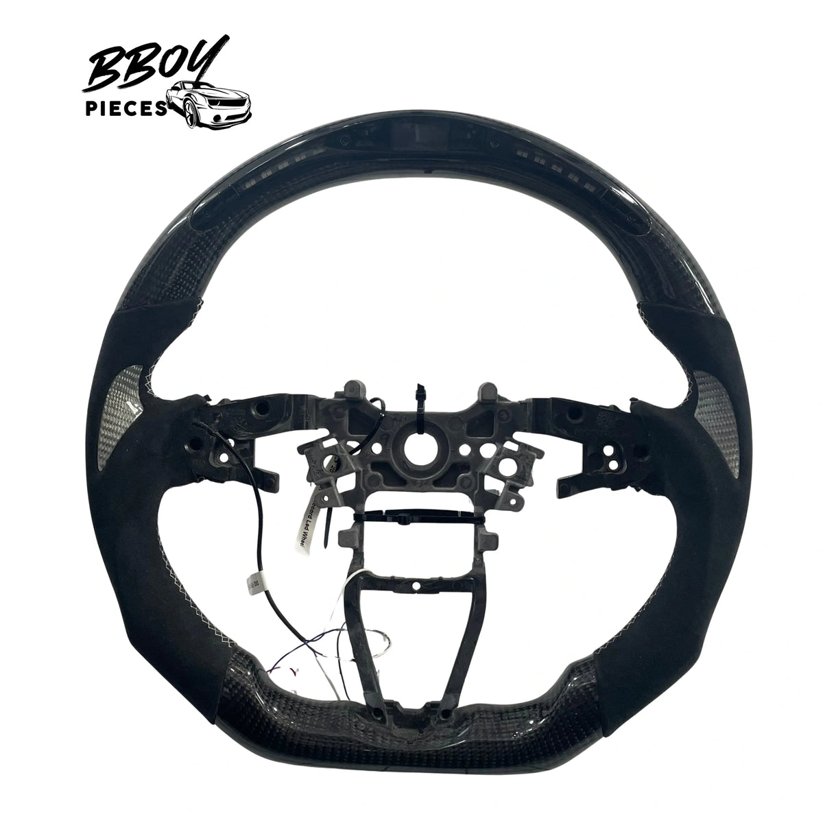 BBOY Pieces — Honda Accord 2020 LED Carbon Fiber Steering Wheel with Silver In Lays and Black Alcanterra Grip