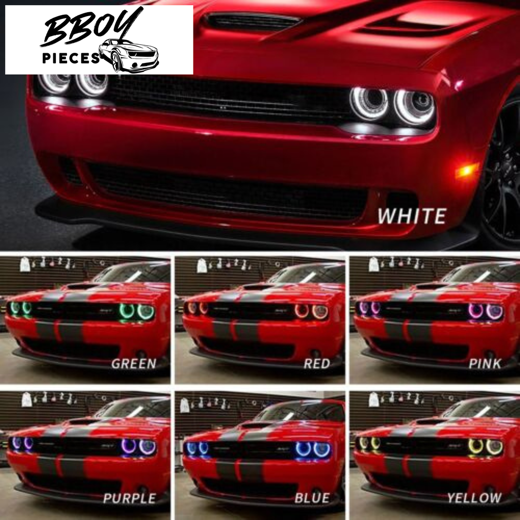2015-2023 Dodge Challenger RGB Color Change Headlights (Non Flow) Plug N Play with Halogen Bulbs — BBOY Pieces