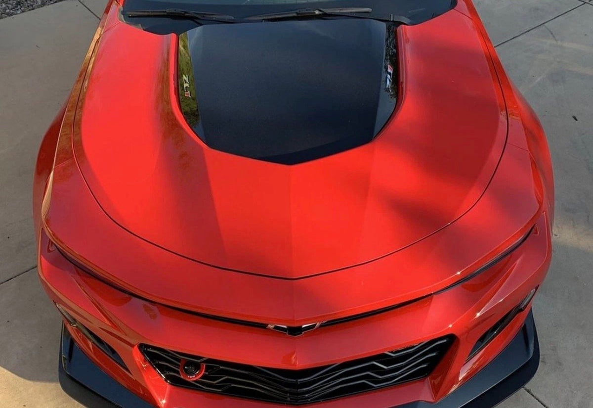 Fits 16-24 Chevrolet Camaro Front Bumper Hood ZL1 Style Aluminum Unpainted Guard