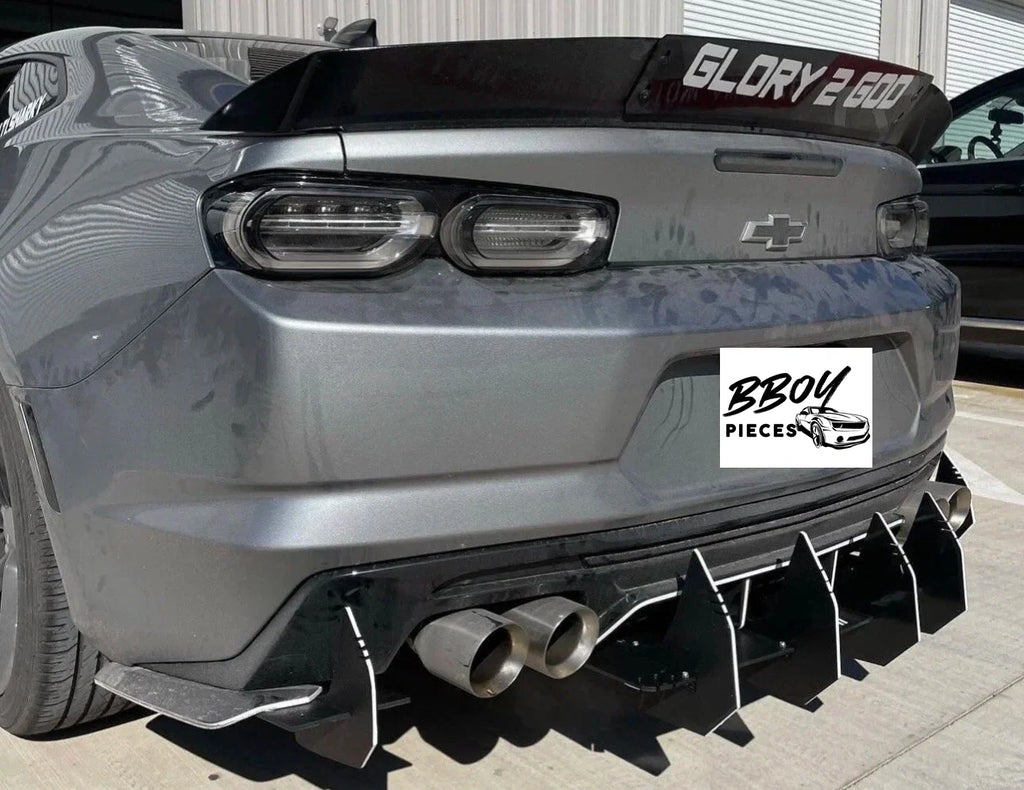 Bboy-Pieces.  Black Rear Bumper Camaro Big Fin Lip Diffuser Lip 2000-2023 Camero — BBOY Pieces