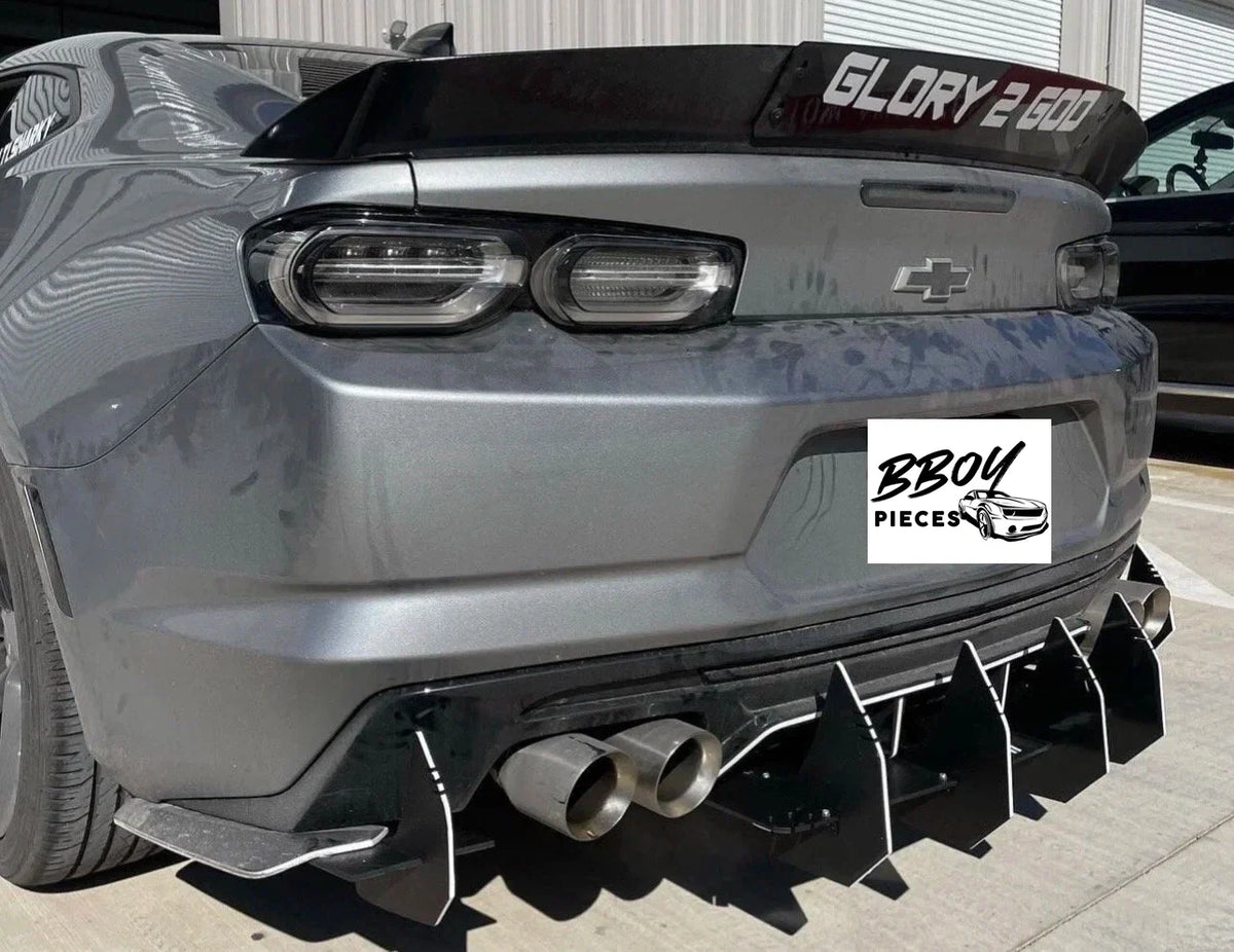 Bboy-Pieces.  Black Rear Bumper Camaro Big Fin Lip Diffuser Lip 2000-2023 Camero — BBOY Pieces