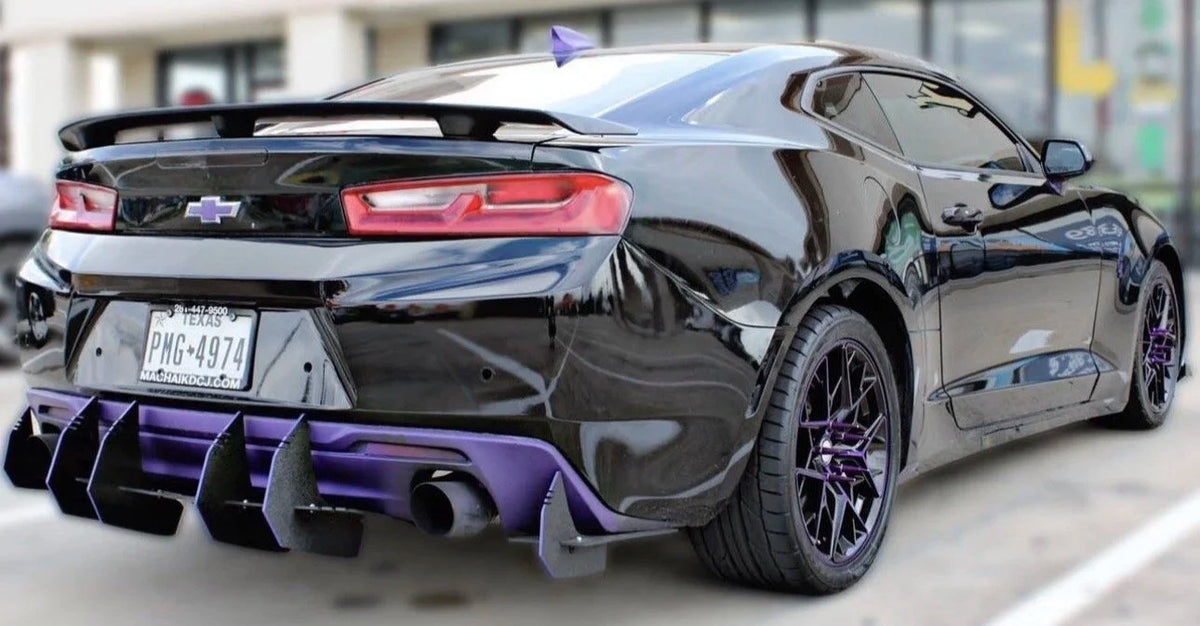 Bboy-Pieces.  Black Rear Bumper Camaro Big Fin Lip Diffuser Lip 2000-2023 Camero