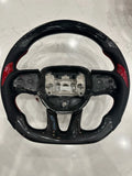 Red carbon led steering wheel