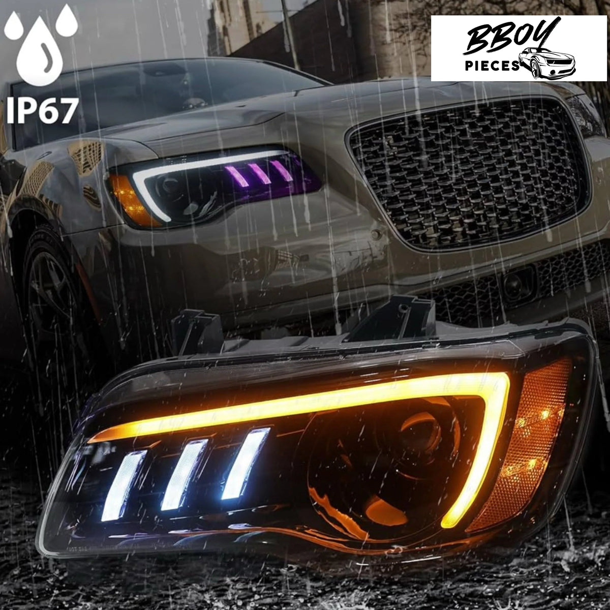 BBOY Pieces — Chrysler RGB Color Change Headlights (Non Flow) Plug N Play white bulbs