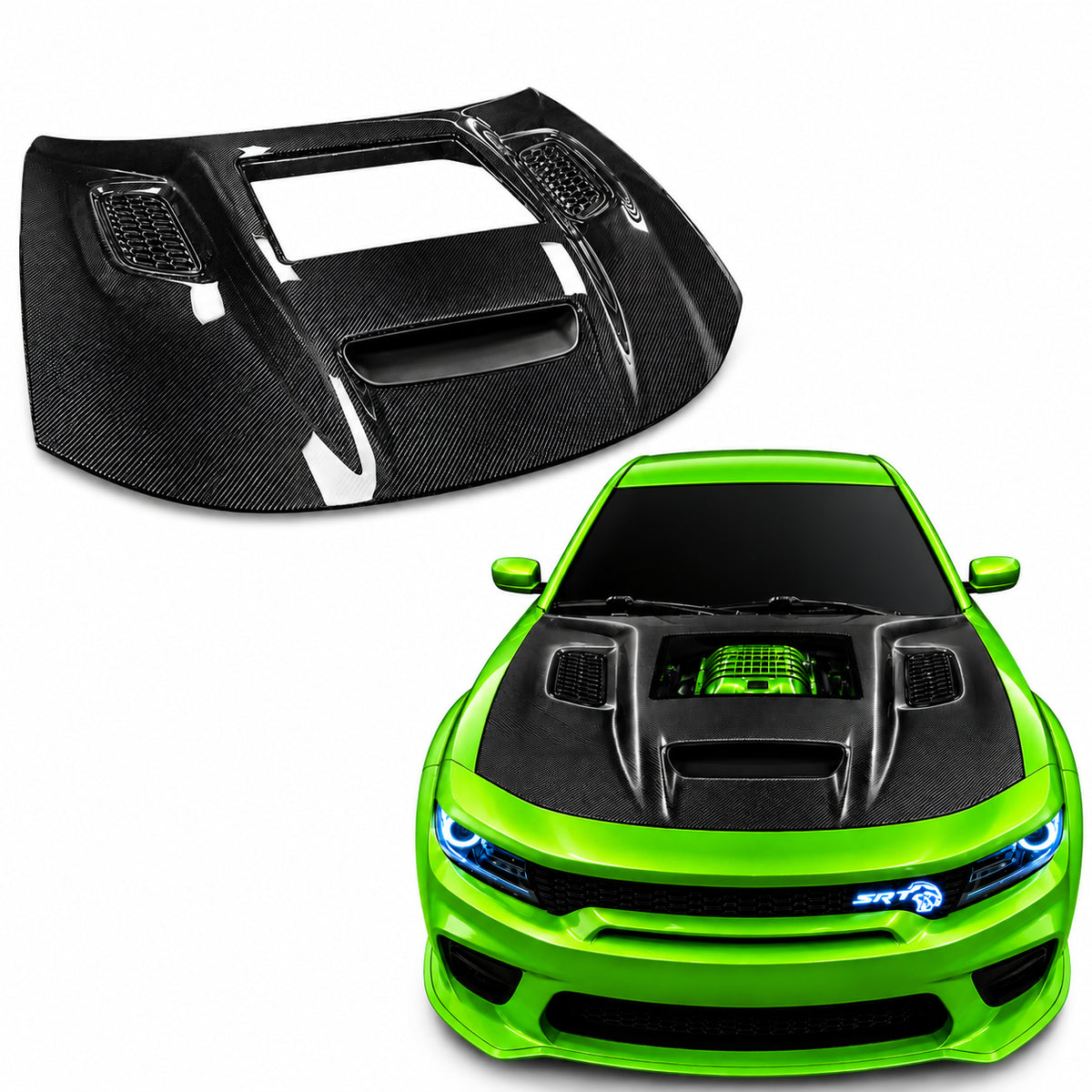 Real Carbon Charger Redeye Hood with Tempered Glass Window