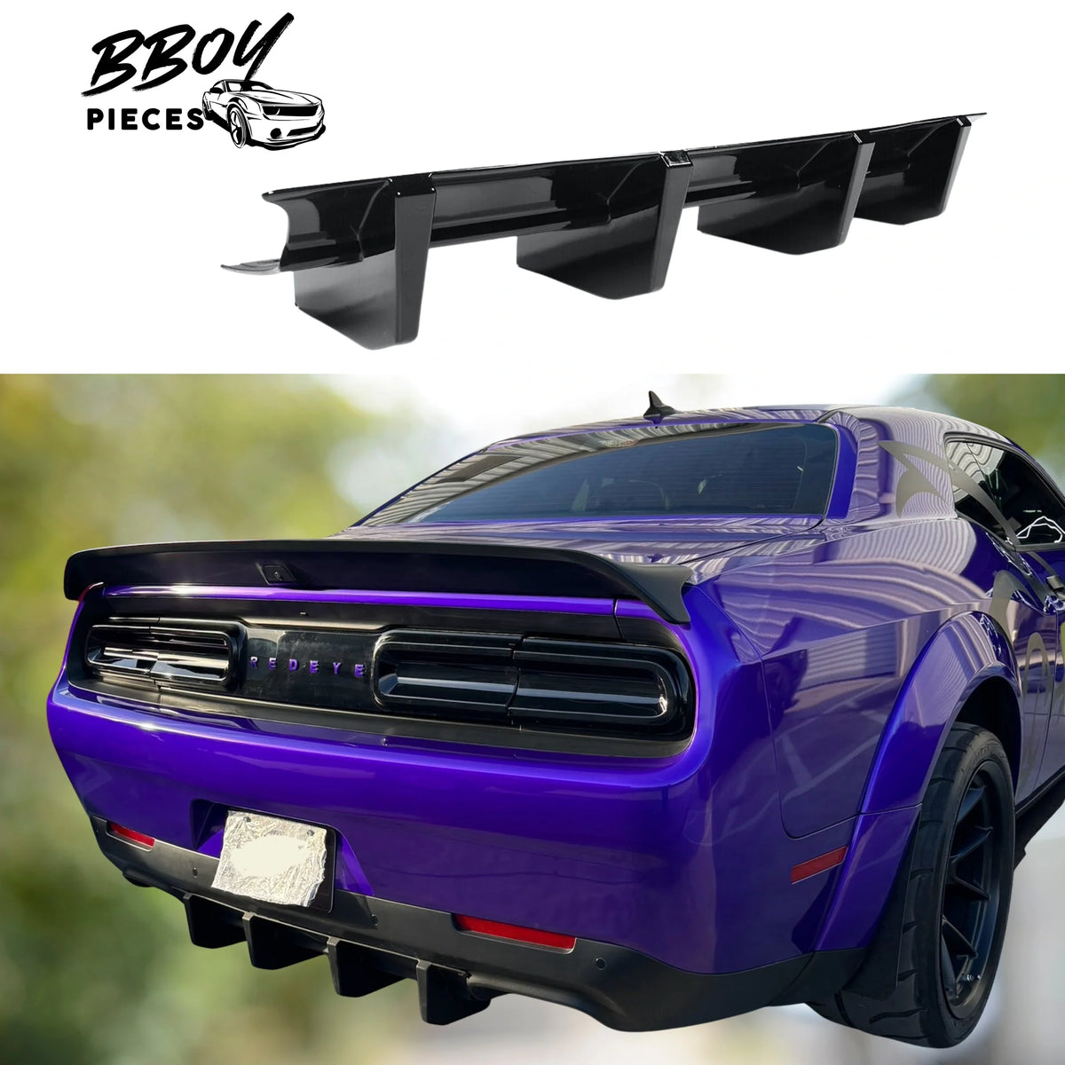 BBOY Pieces — Challenger Rear Diffuser Fin Plate for R/T SRT SXT HELLCAT 2015+