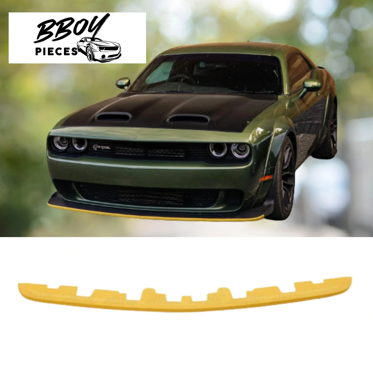 BBOY Pieces — Yellow Lip guard protector / front splitter banana for Challenger Hellcat/Scatpack bumper Widebody