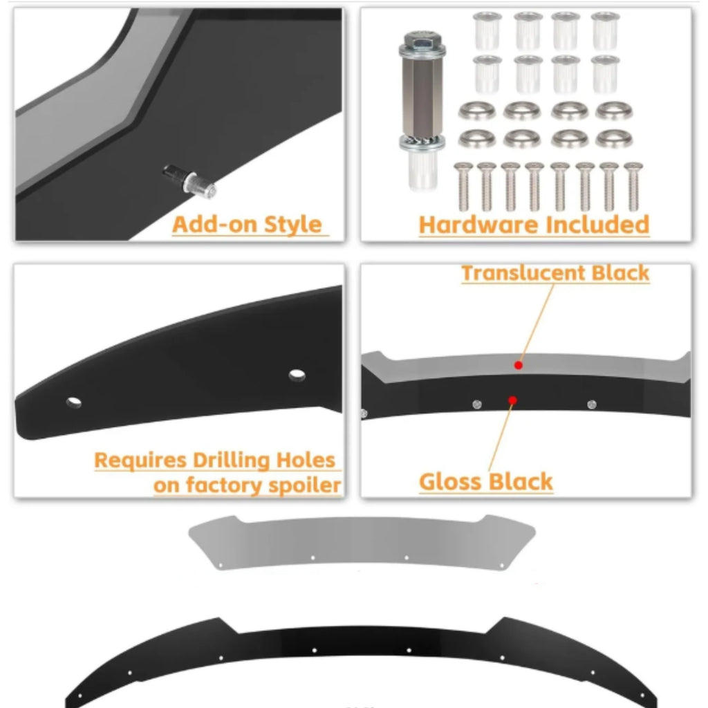 Dodge Charger Wickerbill addon for Pre-existing Spoiler clear thinner