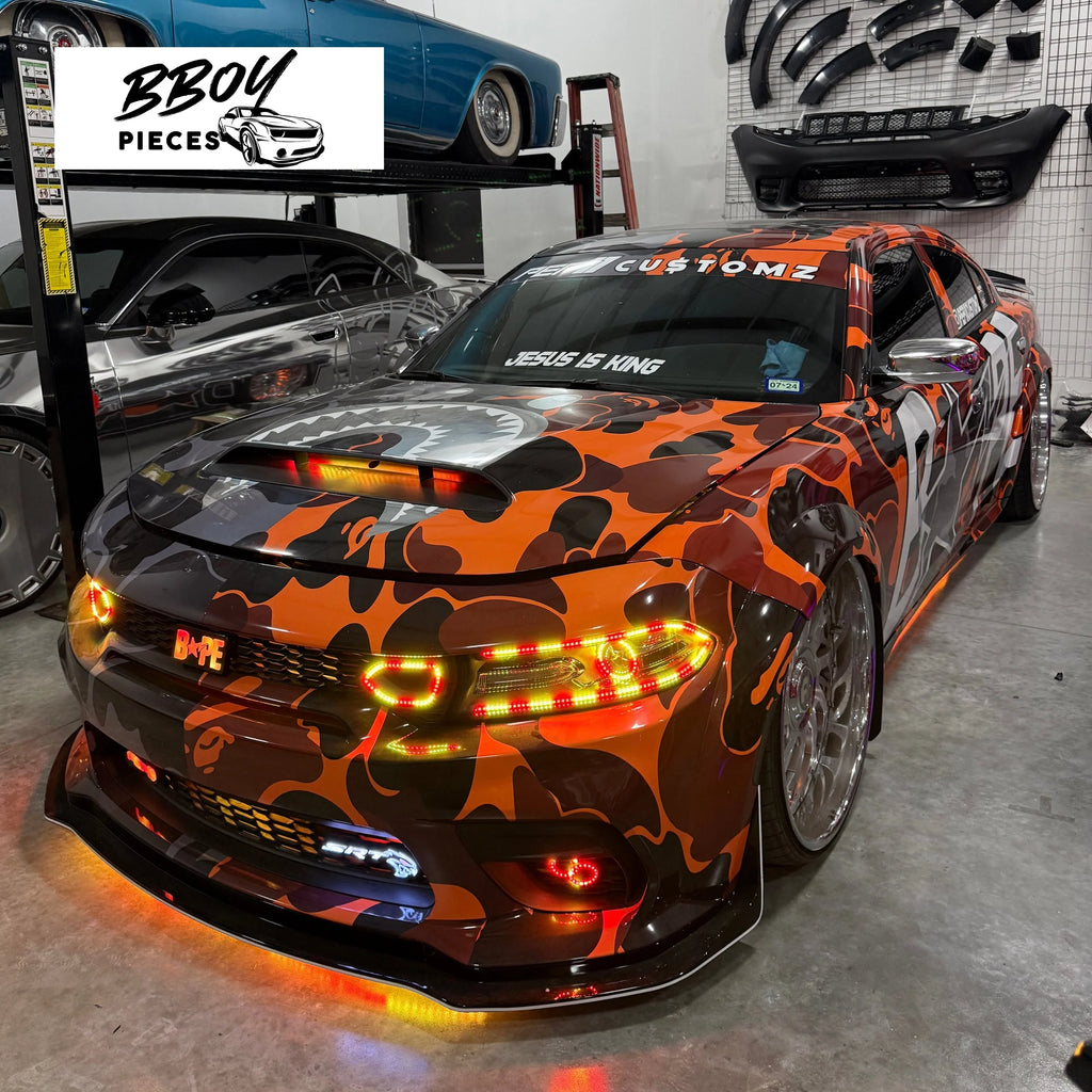BBOY Pieces — Dodge Charger: V2 RGB Multicolor Flow Series Halo Headlights (2015–2023)