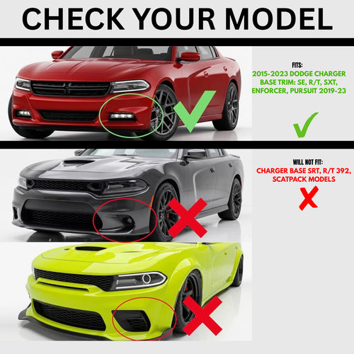 15-23 Dodge Charger SXT Full Kit: Front Lip, Side Skirts, Rear Diffuser, Aprons