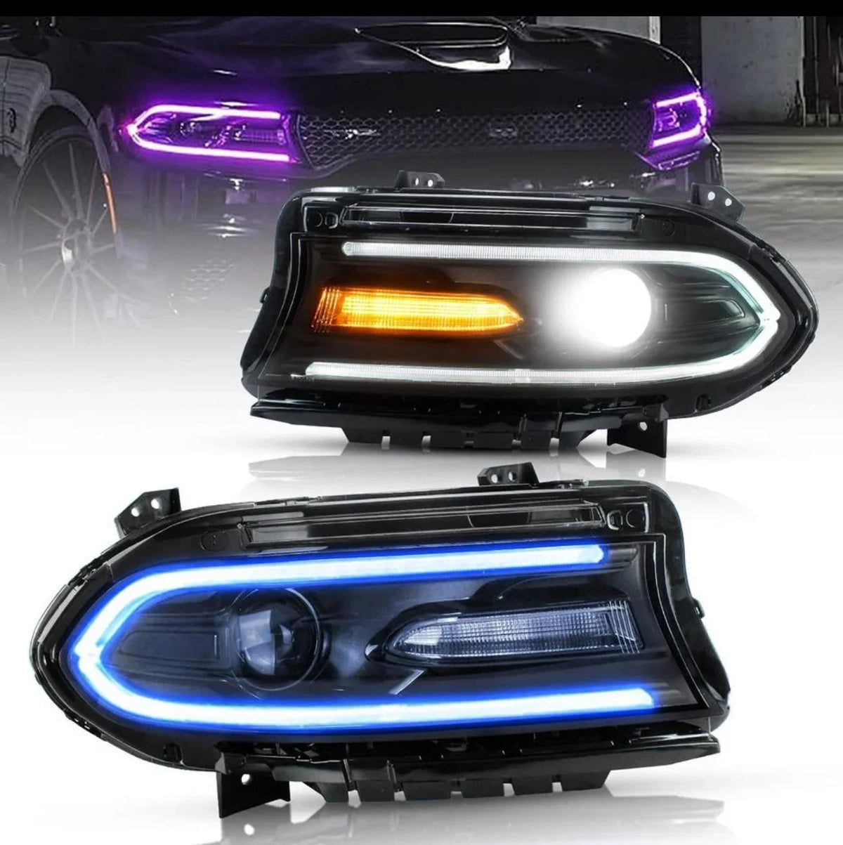 Charger RGB Solid Color Headlight Assemblies