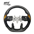 BBOY Pieces — Dodge Ram 1500 2018+ NO LED Carbon Fiber, Black Leather, Yellow Carbon in lays, Blue stitching