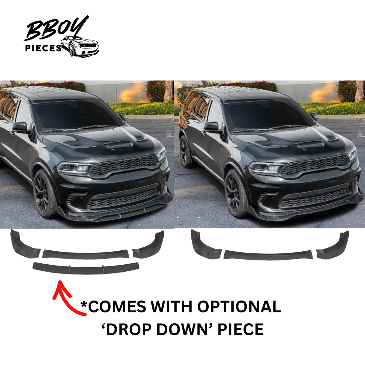 BBOY Pieces — Durango Front Lip - Fits Hellcat Front Bumper Gloss Black