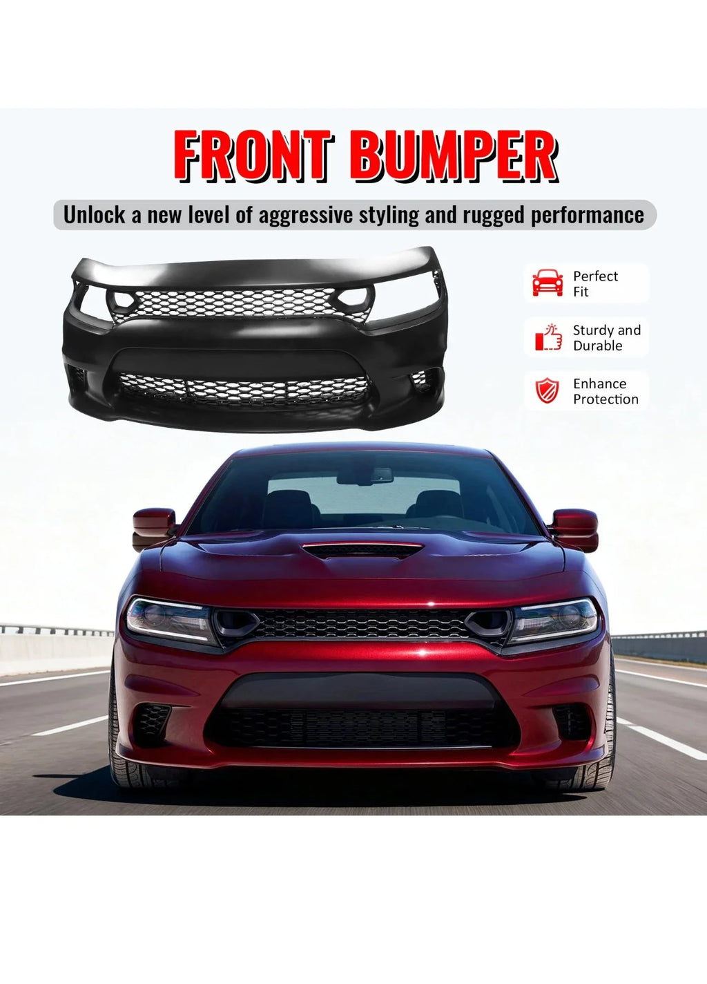 CHARGER SRT HELLCAT STYLE FRONT BUMPER