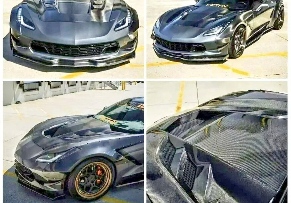 C7 real carbon fiber hood