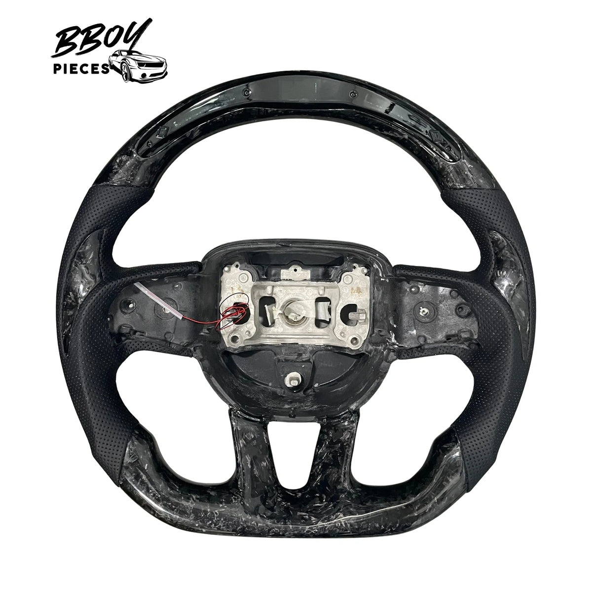 BBOY Pieces — Dodge 2015+ LED Forged Carbon Fiber All Black Leather Steering Wheel